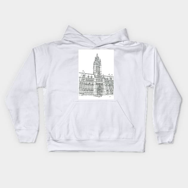 Manchester Town Hall Kids Hoodie by valery in the gallery